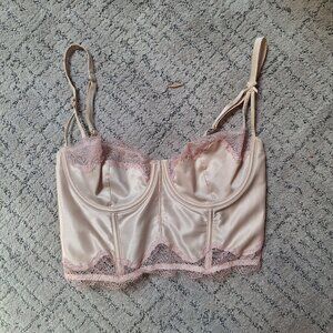 Victoria's Secret Pink and Cream Corset Bustier Top